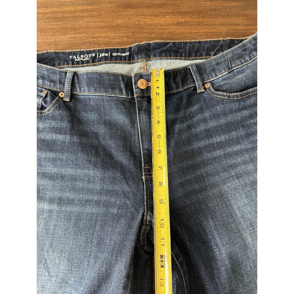Talbots Flawless Girlfriend Jeans Womens 16W Blue High Rise Cuffed Crop Stretch - Picture 6 of 8